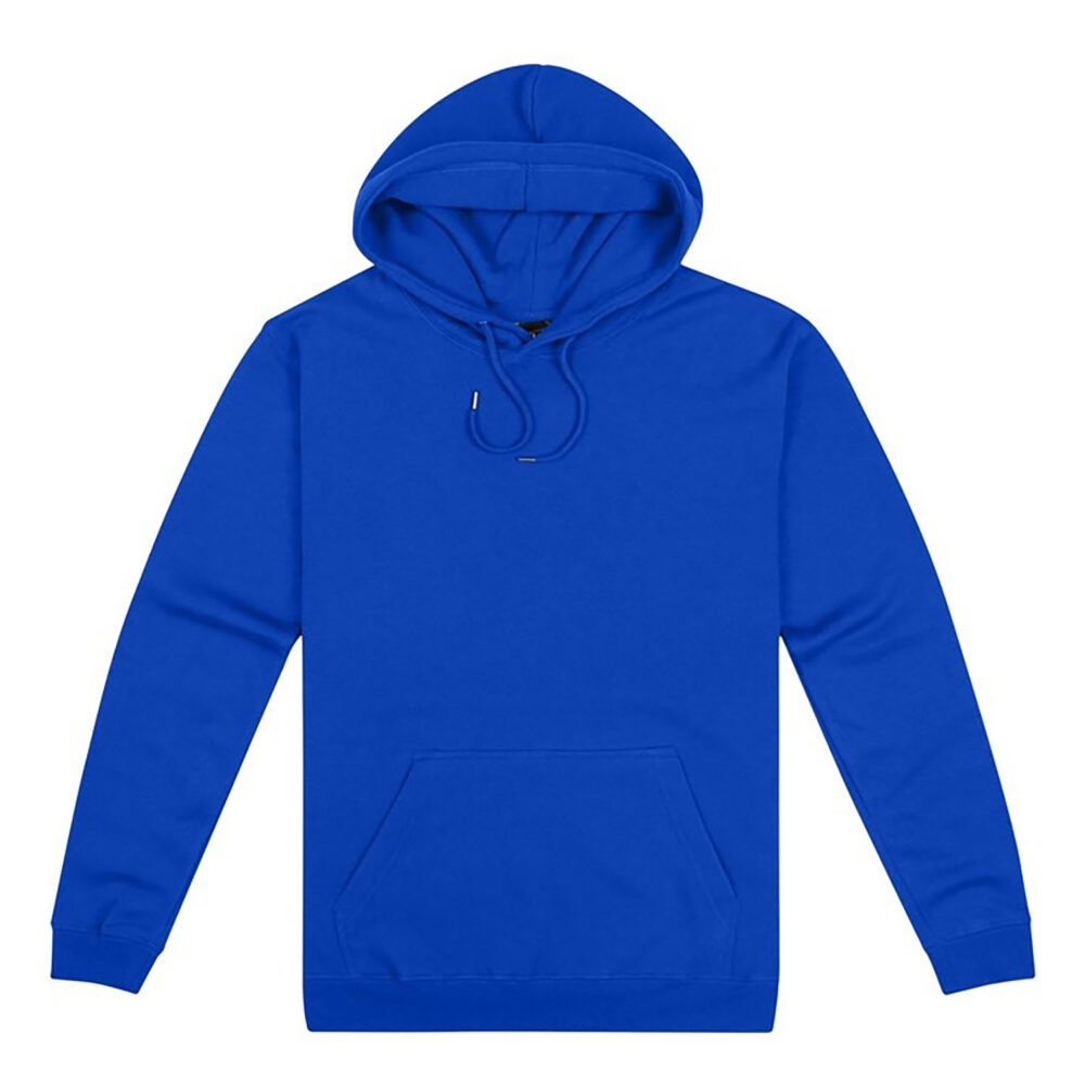 Mens Origin Hoodie in Bright Royal. 80% cotton, 20% recycled polyester.