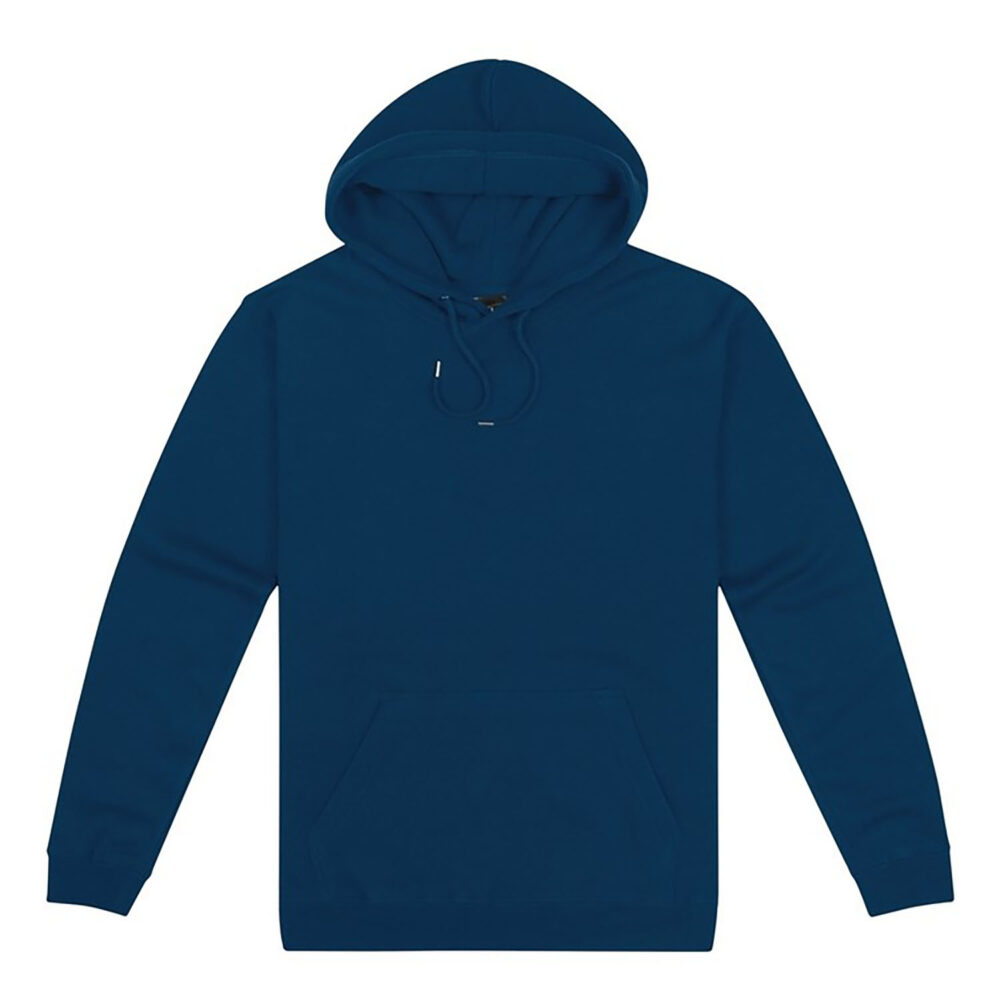 Mens Origin Hoodie in Navy. 80% cotton, 20% recycled polyester.