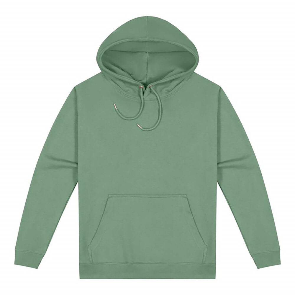 Mens Origin Hoodie in Sage. 80% cotton, 20% recycled polyester.