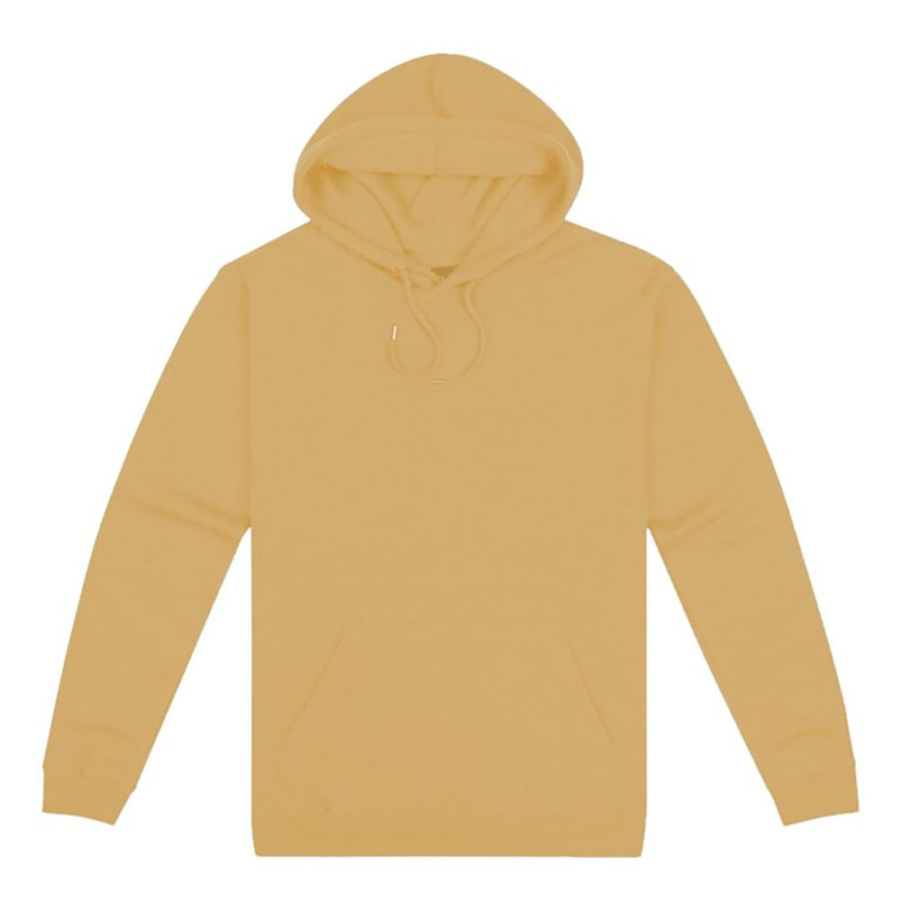 Mens Origin Hoodie in Tan. 80% cotton, 20% recycled polyester.